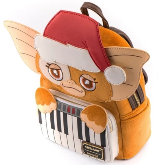 LOUNGEFLY GREMLINS GIZMO Holiday Keyboard Cosplay w/Removable Hat MINI BACKPACK! - Picture 5 of 11